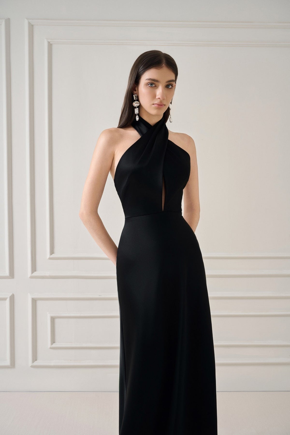 Belni Silk-Satin Long Dress – image 2