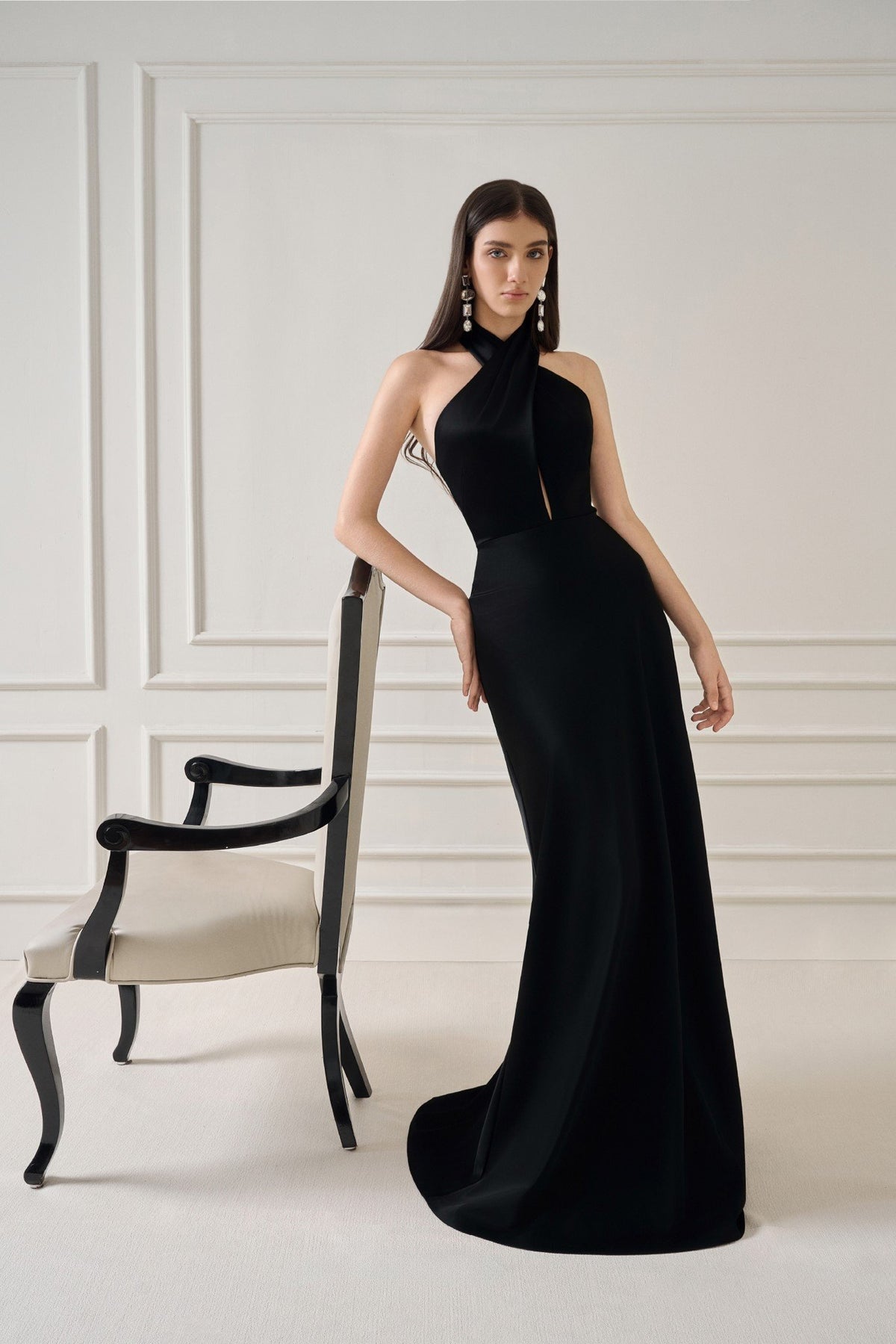 Belni Silk-Satin Long Dress – image 3