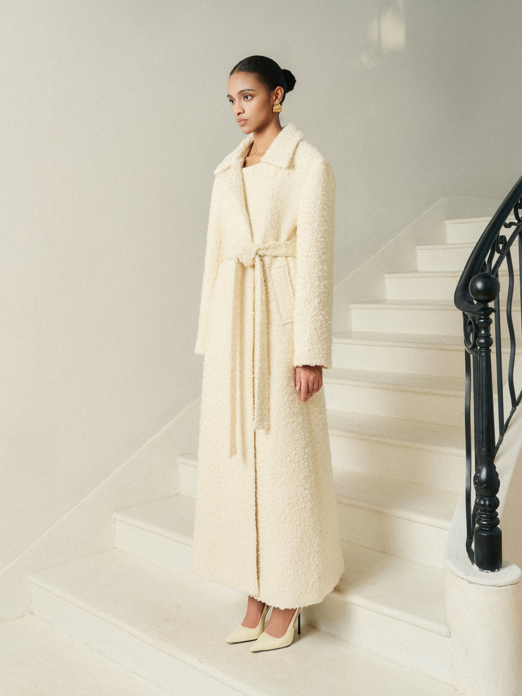 Nadi Wool- Blend Tweed Long Coat – image 2