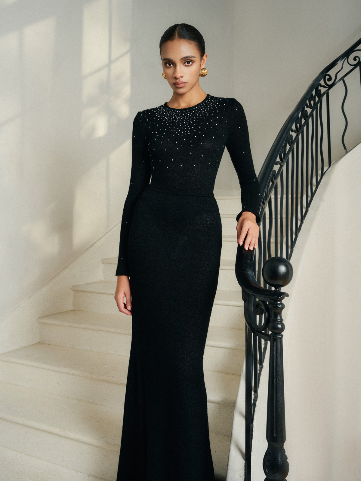 Era Wool Lacy Jacquard Black Skirt – image 3