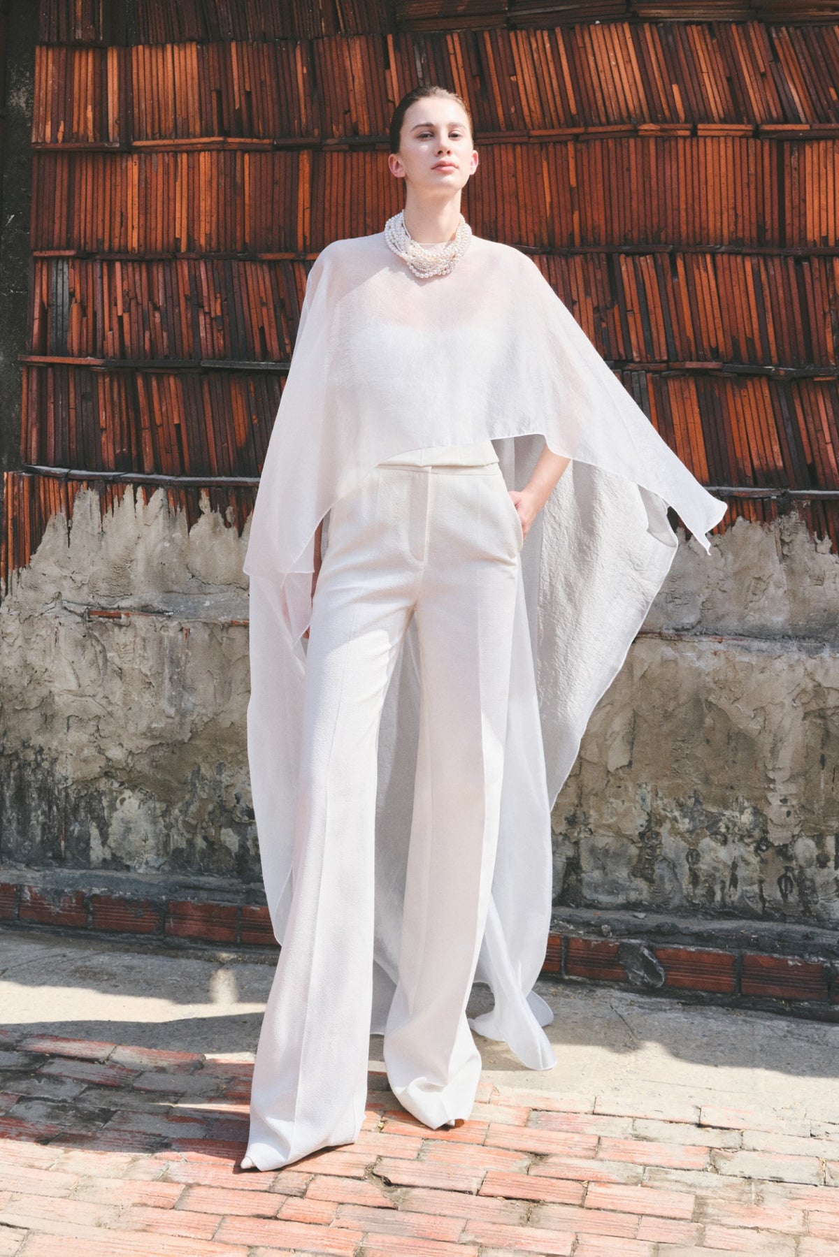 Mirri Sand Jacquard Straight-Leg Pants by WHITE ANT Scandinavia