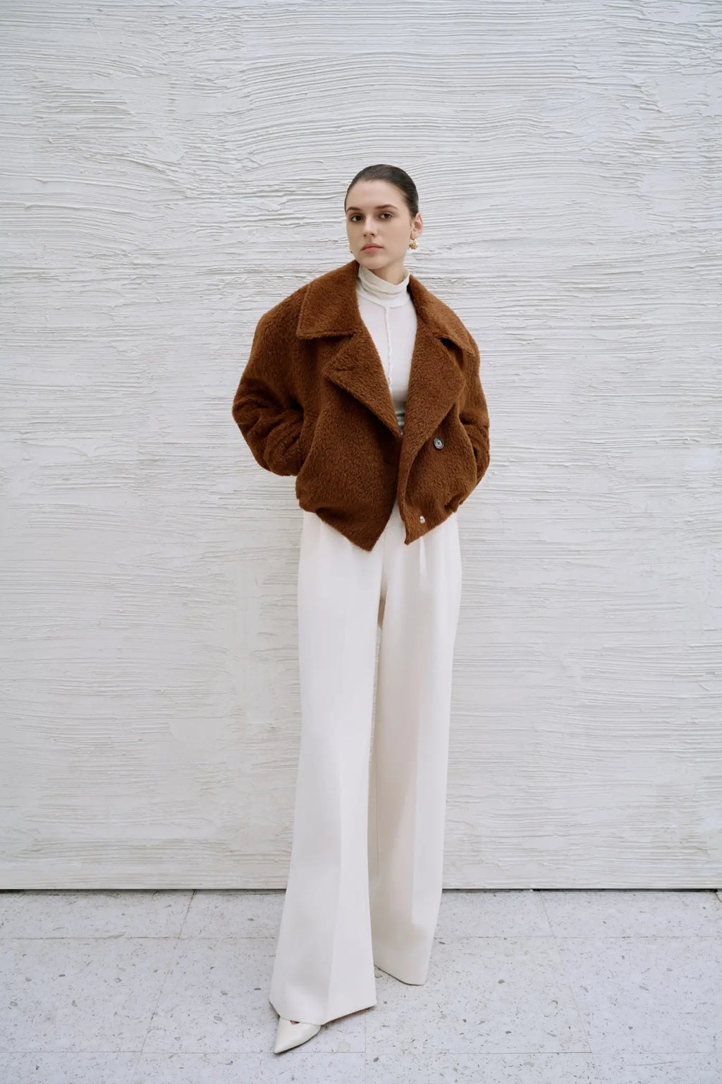 Amara Cropped Alpaca Oversize Jacket