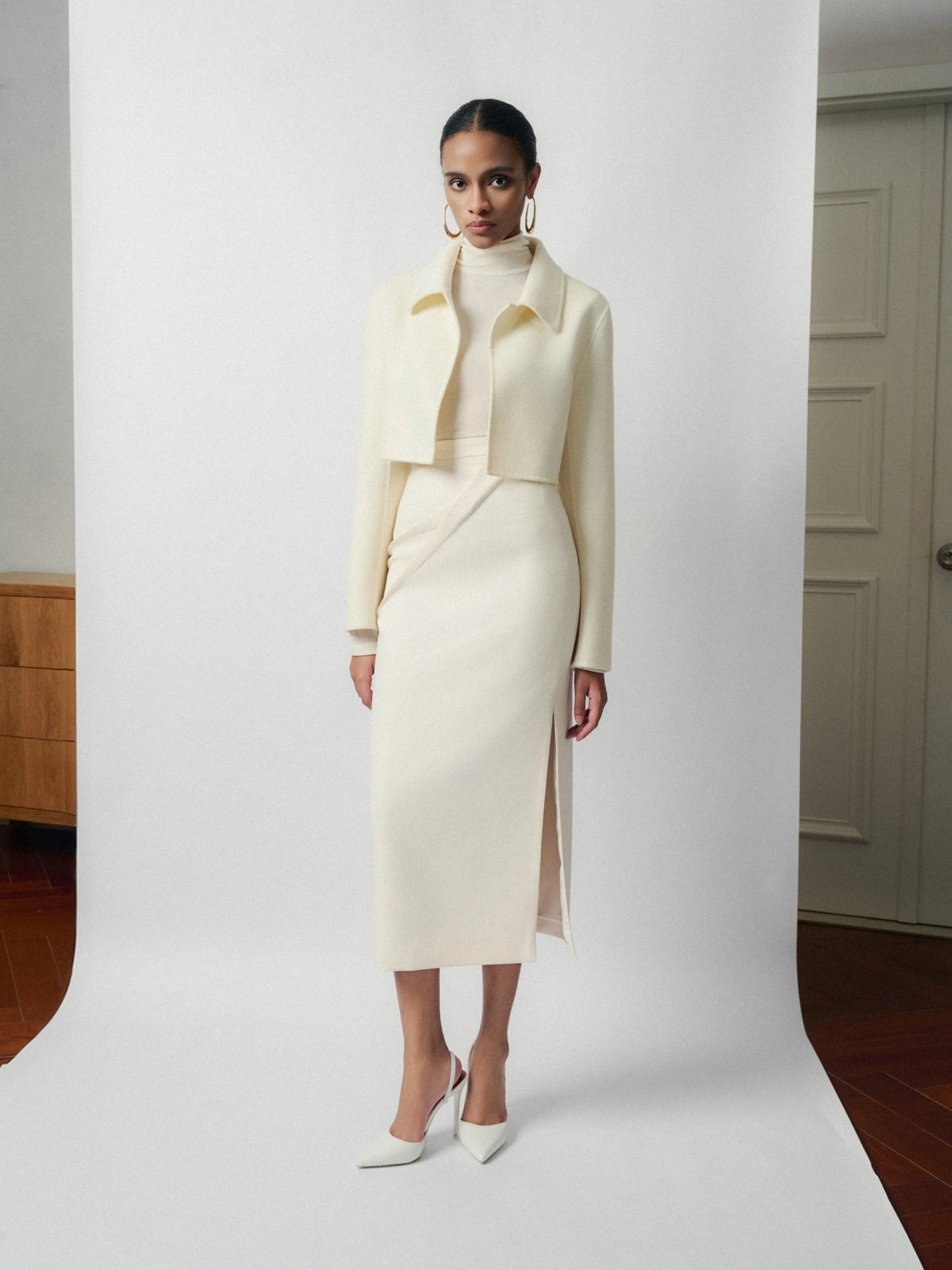 Erin Draped Midi Skirt