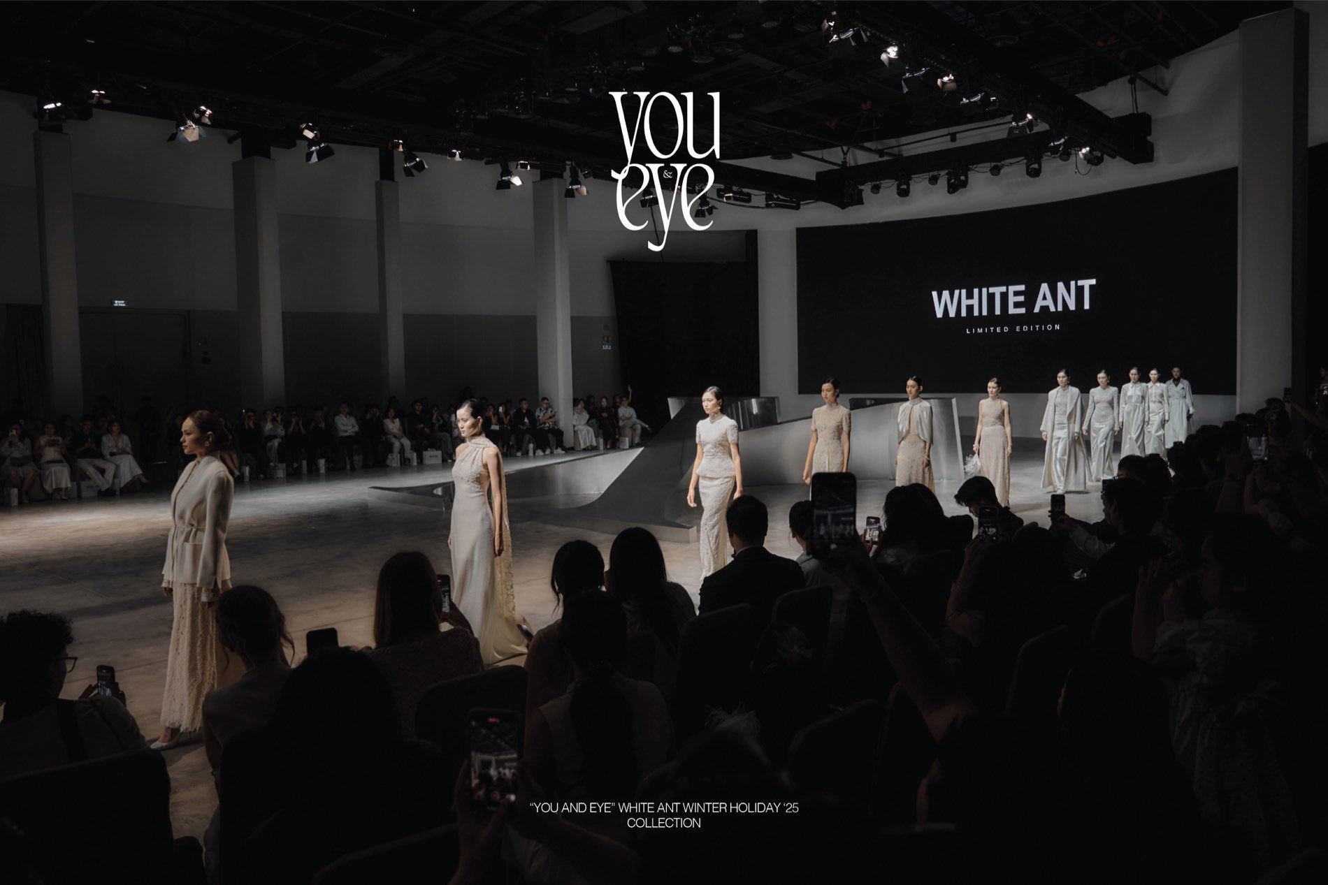 WHITE ANT models in motion during a runway presentation